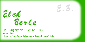 elek berle business card